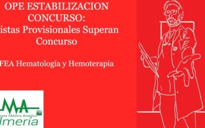 OPE ESTABILIZACION CONCURSO: LISTAS PROVISIONALES SUPERAN CONCURSO. FEA Hematología y Hemoterapia.