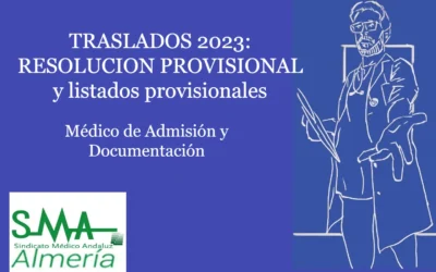 TRASLADOS 2023: Resolución Provisional y Listado provisional. Médico/a de Admisión y Documentación Clínica