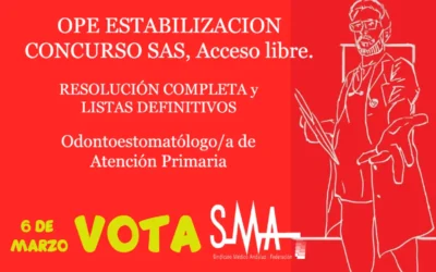 OPE ESTABILIZACION CONCURSO SAS. RESOLUCIÓN COMPLETA y LISTAS DEFINITIVAS SUPERAN CONCURSO. Odontoestomatólogo/a de Atención Primaria, acceso libre.