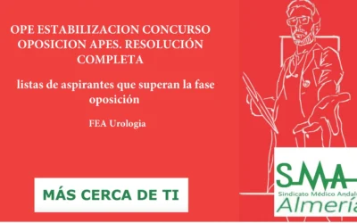 OPE ESTABILIZACION CONCURSO OPOSICIÓN APES. RESOLUCIÓN COMPLETA y LISTAS DEFINITIVAS SUPERAN FASE OPOSICIÓN. FEA UROLOGIA