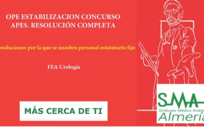 OPE ESTABILIZACION CONCURSO APES. Resoluciones por la que se nombra personal estatutario fijo FEA Urología. Acceso libre