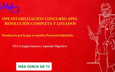 OPE ESTABILIZACION CONCURSO APES. Resoluciones por la que se nombra personal fijo Indefinido FEA Cirugía General y Aparato digestivo. Acceso libre