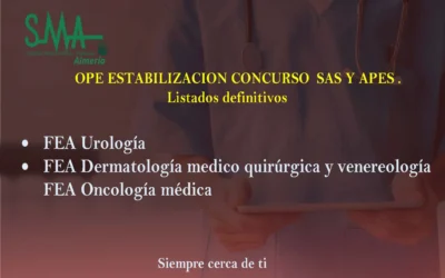 OPE ESTABILIZACION CONCURSO OPOSICION SAS Y APES. LISTAS DEFINITIVAS.