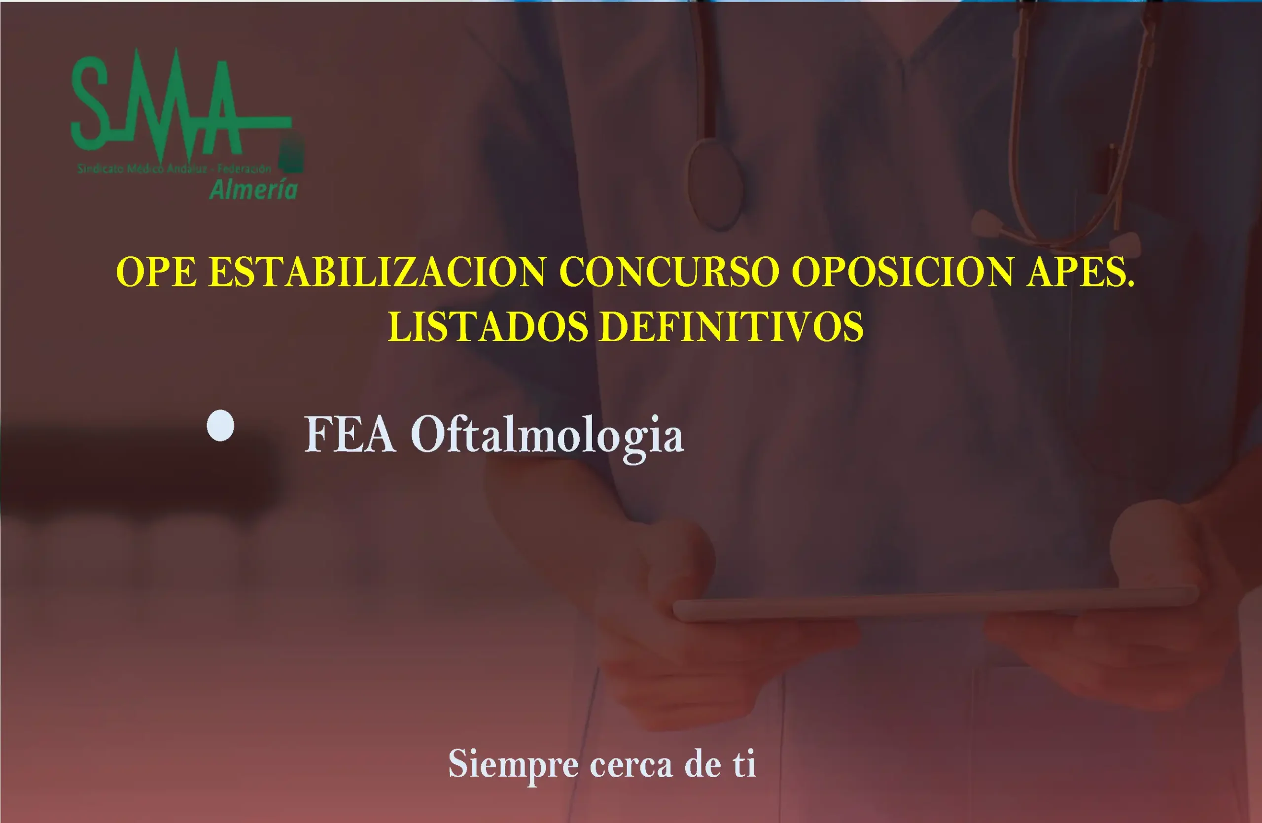 Listados definitivos CONCURSO OPOSICION oftalmologia APES