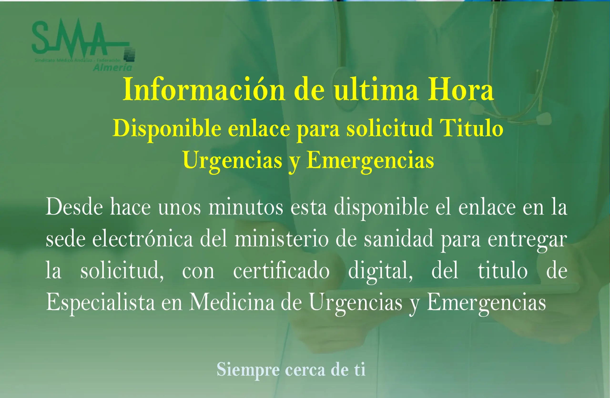 Noticias especialista medico de urgencias
