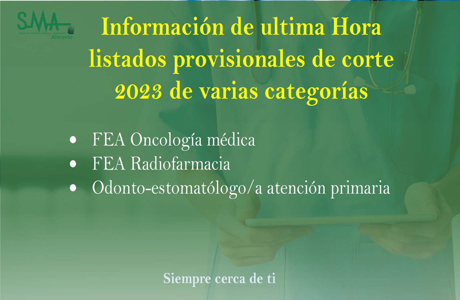 Noticias listados provisonales bolsa oncolo