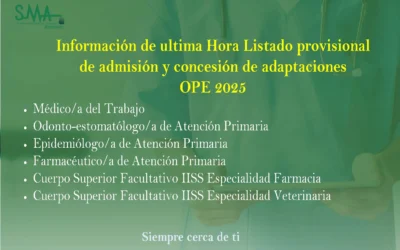 OPE 2025: Listado provisional de admisión y concesión de adaptaciones