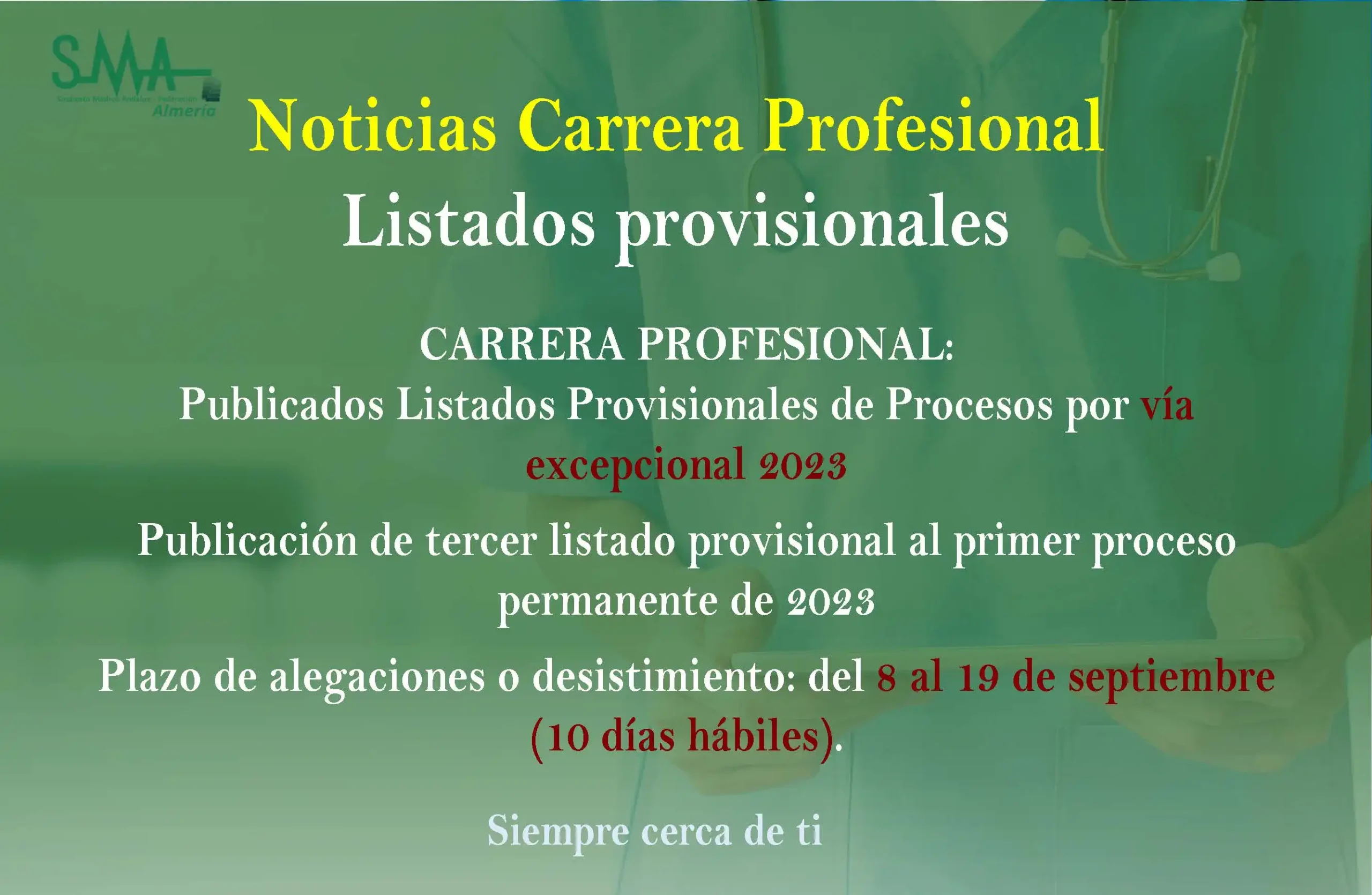 Noticias: CARRERA PROFESIONAL: Publicados Listados Provisionales de Procesos por vía excepcional 2023 y 3 listado provisional de 1 proceso 2023