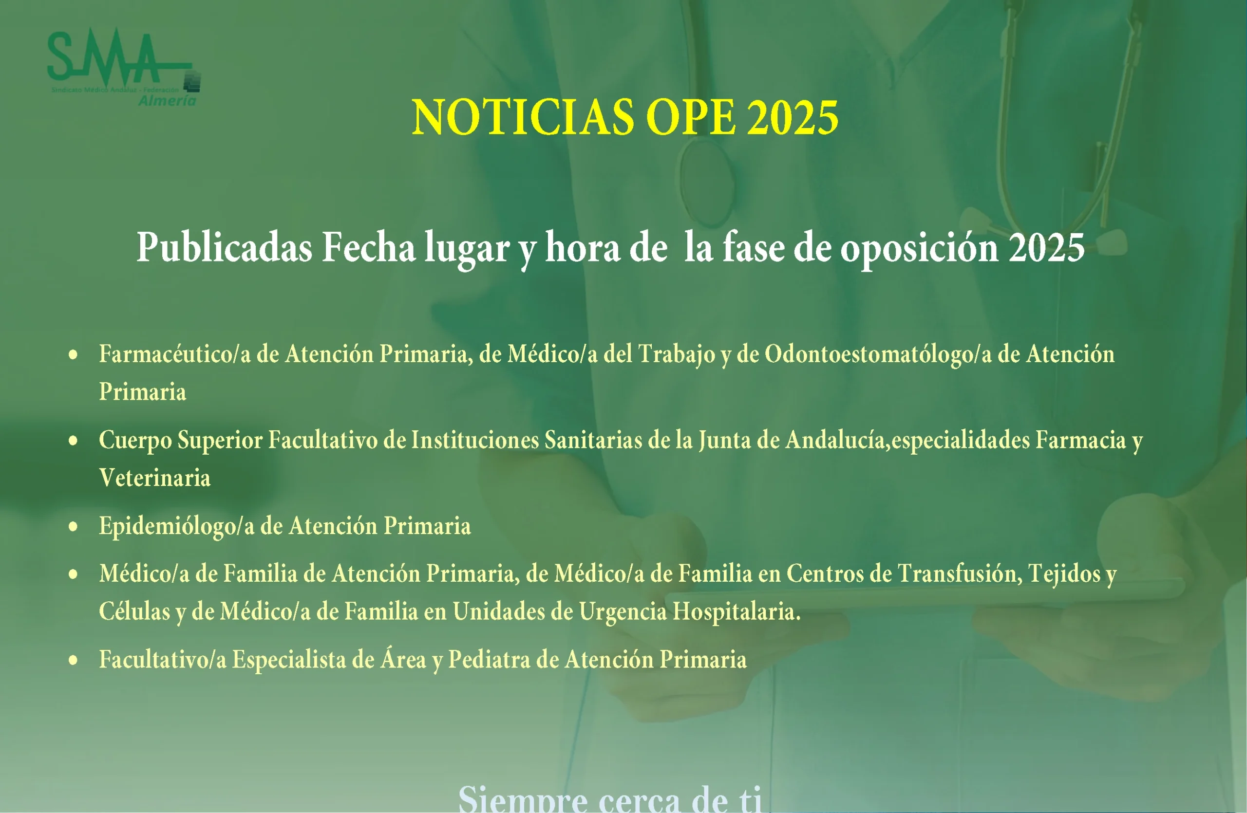 Noticias: Publicadas Fecha lugar y hora de la fase de oposición 2025