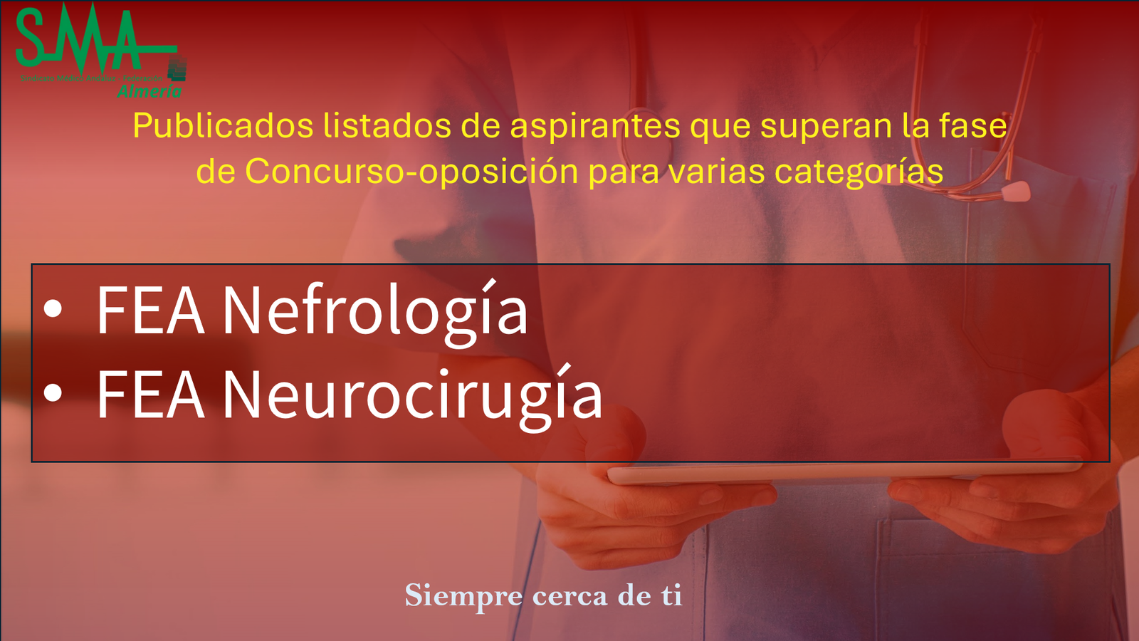 OPE 2025: Publicados listados de aspirantes que superan la fase de concurso-oposición para FEA Nefrología y Neurocirugía