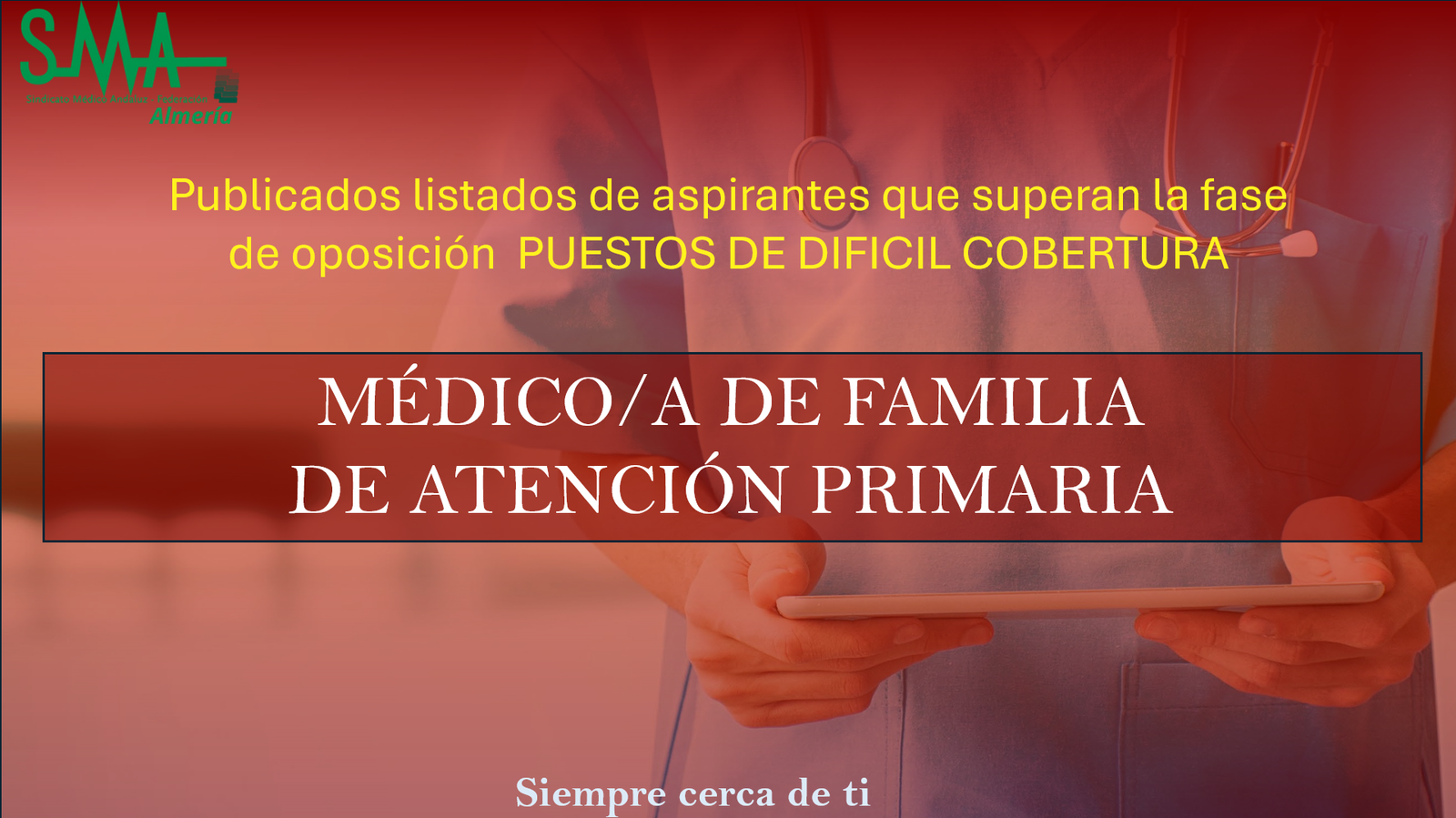 Convocatoria SAS 2026: Plazas de Difícil Cobertura Médico/a Familia Atención Primaria