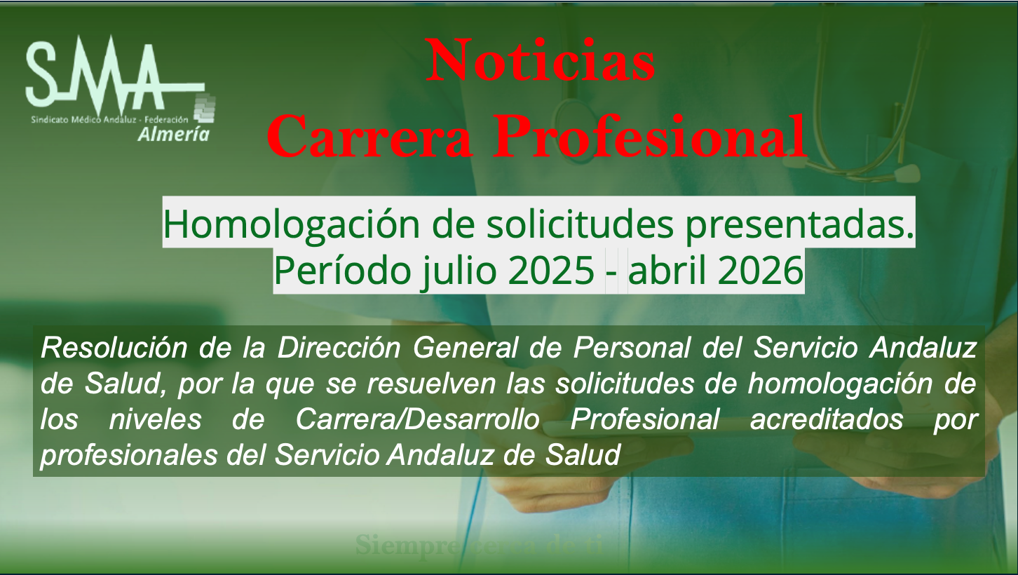 Noticias: CARRERA PROFESIONAL: Publicados Listados De Homologacion de solicitudes presentadas. Periodo Julio 2025- Abril 2026