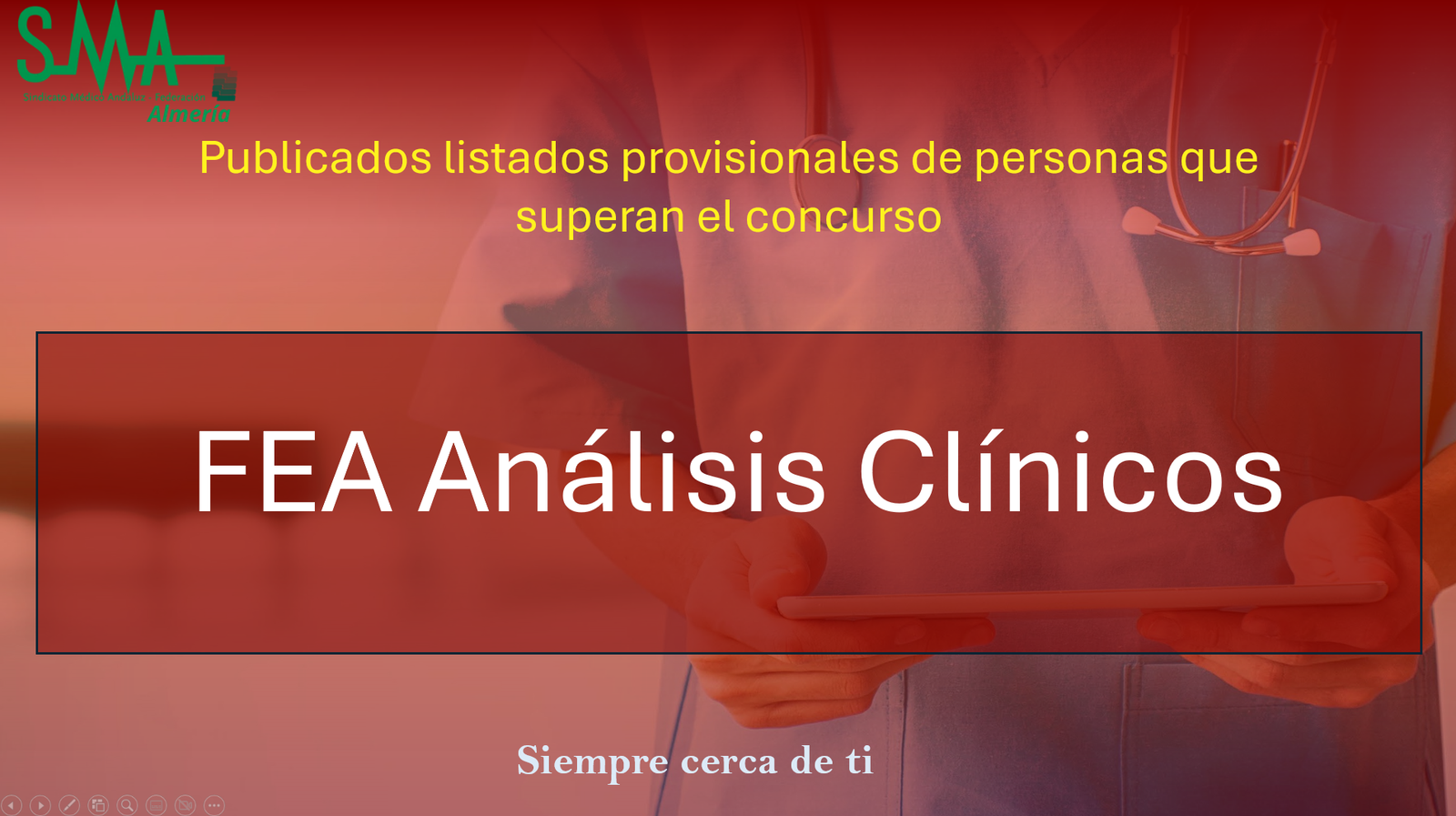 OPE 2025: Publicados listados Provisionales De aspirantes que superan la fase de concurso-oposición para  FEA Análisis Clínicos