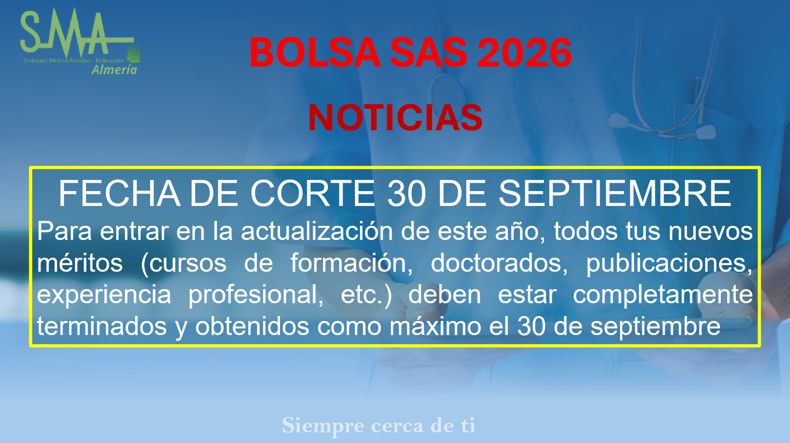 BOLSA SAS: Fecha de corte 30 de septiembre.