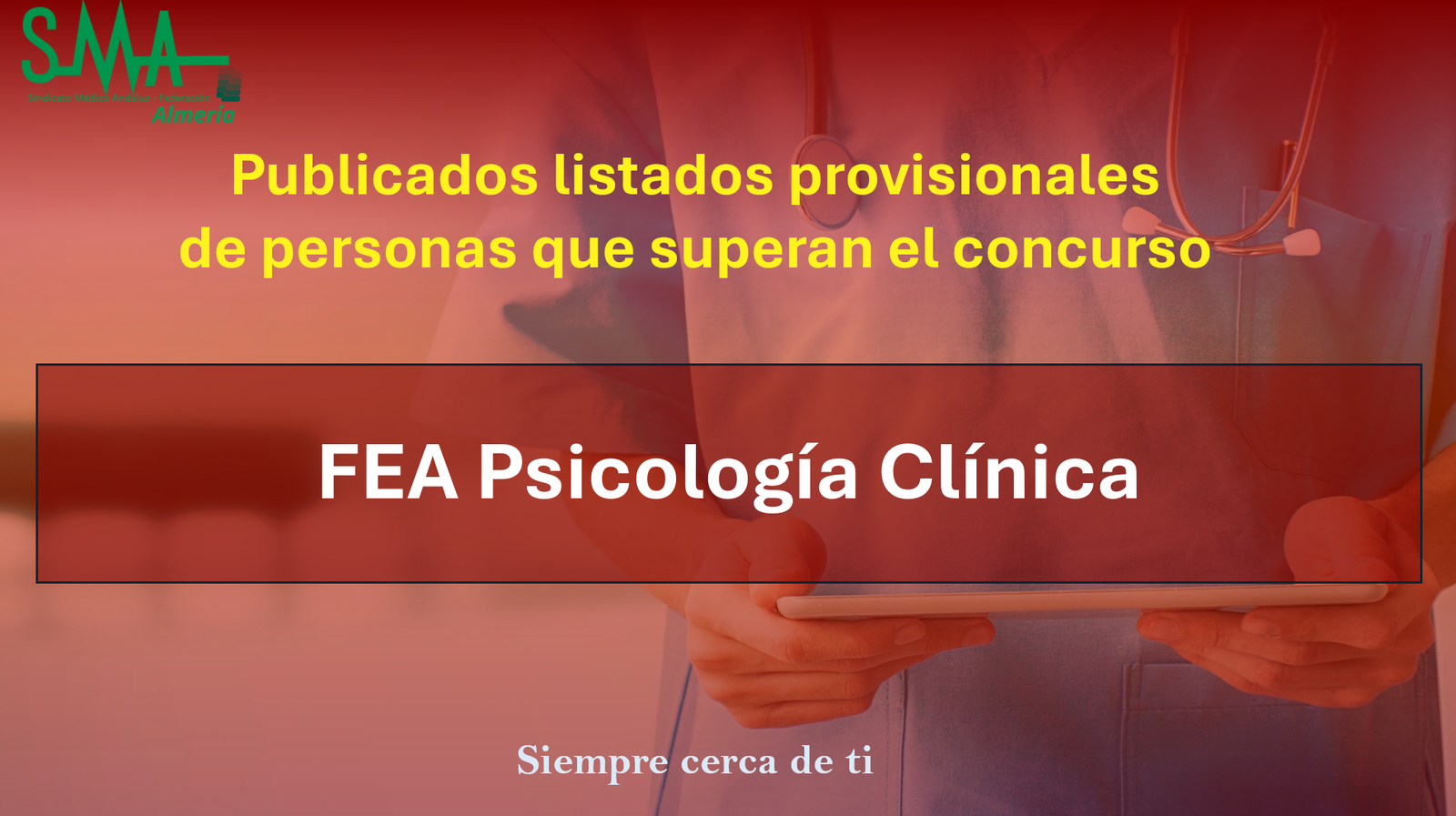 OPE 2025: Publicados listados Provisionales De aspirantes que superan la fase de concurso-oposición para  FEA Psicología Clínica.