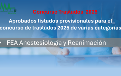 Concurso Traslados 2025 SAS: Resolución y Listados provisionales. FEA Anestesiología y Reanimación
